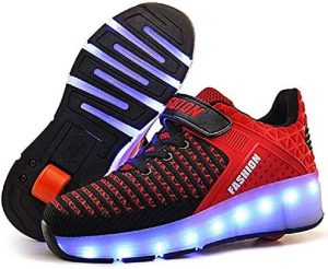 SDSPEED 7 Colors LED Rechargeable Kids Roller Skate Shoes 