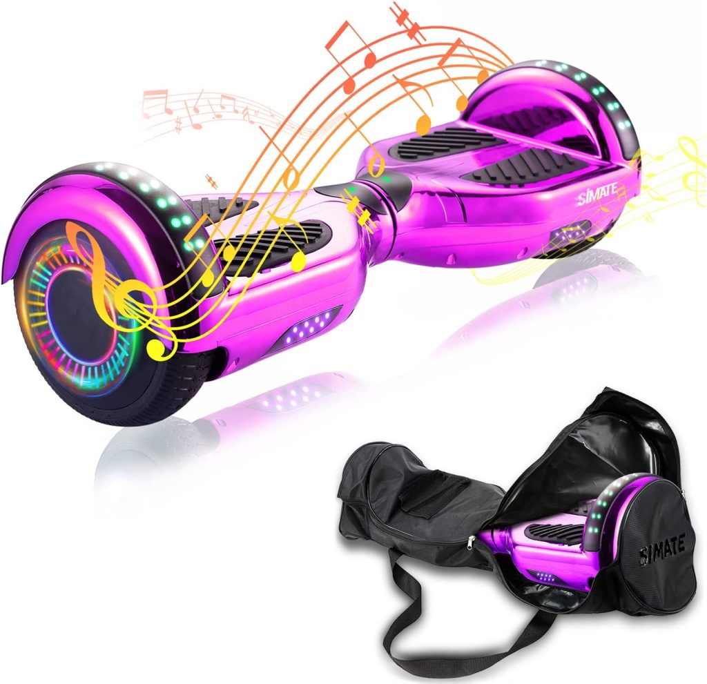 SIMATE Hoverboard with Carrying Bag, 6.5" Self Balancing Electric HoverBoard