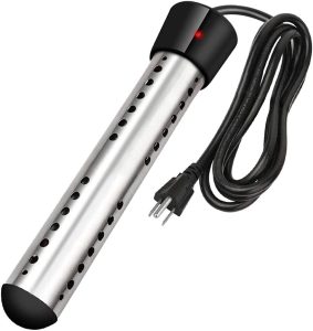 LIVEBAY Immersion Water Heater, Quick 1500W Submersible Water Heater with Stainless Steel Guard Temp Indicator Thermostat for Hot Tub.