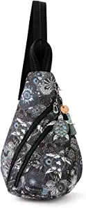 Sakroots Women's Go Sling Backpack in Nylon Eco Twill, Midnight Seascape