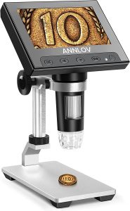 LCD Digital Microscope, ANNLOV 4.3 inch Handheld USB Microscope 50X-1000X Magnification Coin