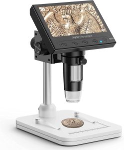 Elikliv EDM4 4.3" Coin Microscope, LCD Digital Microscope 1000x, Coin Magnifier