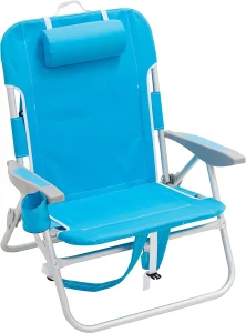 RIO beach Big Boy 4-Position 13" High Seat Backpack Beach or Camping Folding Chair, Turquoise 