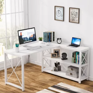 Tribesigns Reversible Industrial L-Shaped Desk