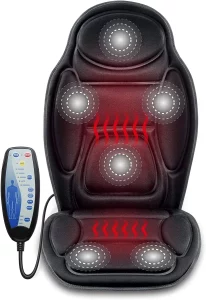 Snailax Massage Seat Cushion - Back Massager with Heat, 6 Vibration Massage Nodes