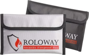 ROLOWAY Small Fireproof Bag (5 x 8 inches), Non-itchy Fireproof Money Bag