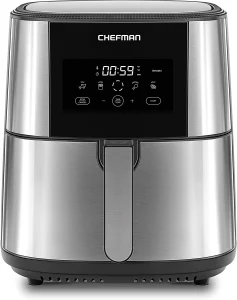 CHEFMAN Large Air Fryer Max XL 8 Qt, Healthy Cooking, User Friendly, Nonstick Stainless Steel, Digital Touch Screen 