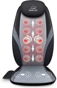 Snailax Shiatsu Massage Cushion with Heat Massage Chair Pad Kneading Back Massager. 