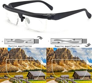 Dial Adjustable Glasses Variable Focus Distance Vision Eyeglasses